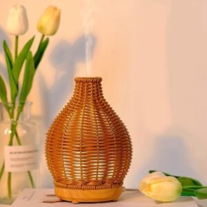 Wood Weave Ultrasonic Mini Vase Humidifier & Essential Oil Diffuser