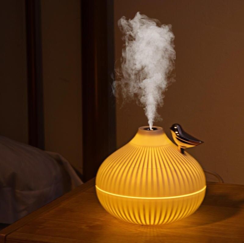 Compact Ultrasonic USB Humidifier with LED Night Light & Aroma Diffuser