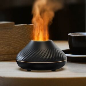 Flame Aromatherapy Humidifier: Nordic-Style Desktop Essential Oil Diffuser with Atmosphere Light