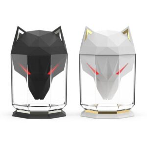 USB Cool Mist Wolf-Shaped Desktop Humidifier with LED & Aromatherapy Features