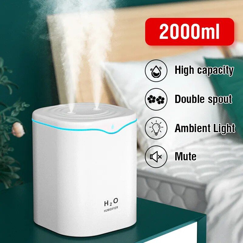 2000ML USB Dual-Spray Aromatherapy Diffuser & Cool Mist Humidifier - Image 2