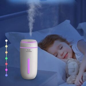 USB Mini Humidifier 400ml with 7-Color LED Night Light