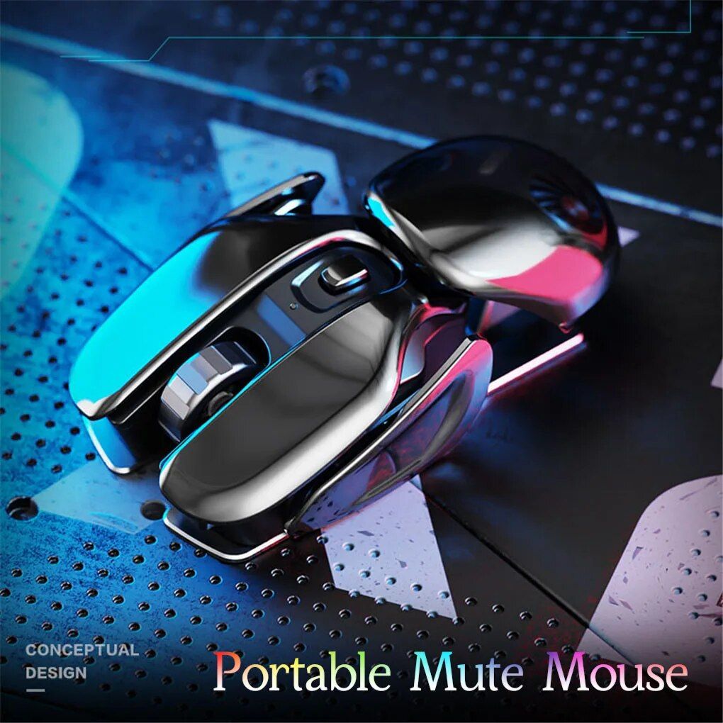 Wireless Metal Gaming & Office Mouse – Rechargeable, Silent, Waterproof, 1600DPI with 6 Buttons - Image 3
