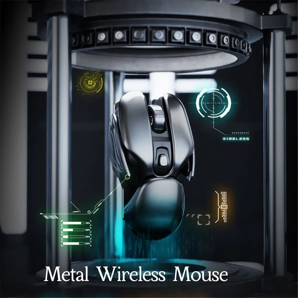 Wireless Metal Gaming & Office Mouse – Rechargeable, Silent, Waterproof, 1600DPI with 6 Buttons - Image 4