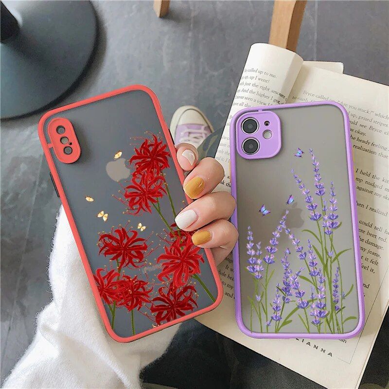 Lavender Butterfly Higan Flower Shockproof Phone Case for Various iPhone Models - Image 4