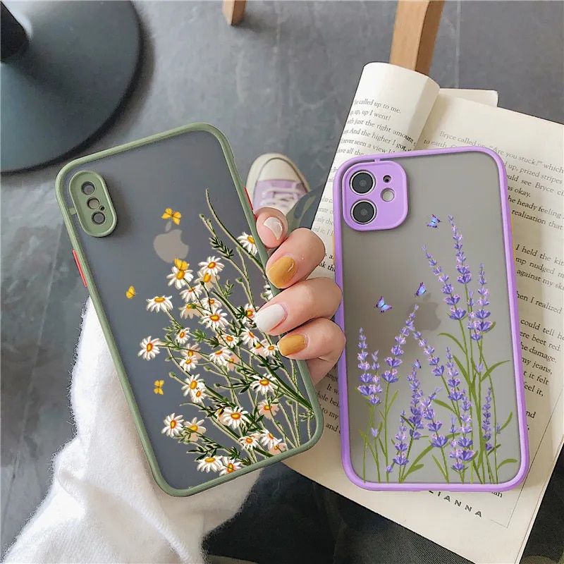 Lavender Butterfly Higan Flower Shockproof Phone Case for Various iPhone Models - Image 2