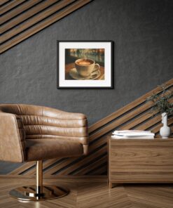 Framed Coffee Poster — Vintage Latte Art Matte Print