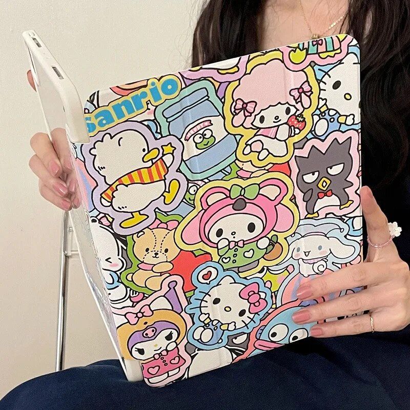 Chic Hello Kitty Kuromi iPad Case with Pen Slot - Image 2