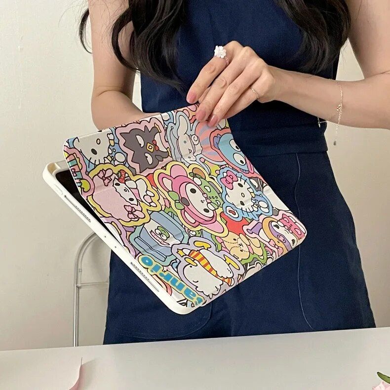 Chic Hello Kitty Kuromi iPad Case with Pen Slot - Image 5