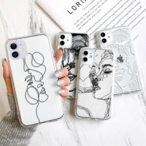 iPhone 15 Pro Max & Series Abstract Line Art Silicone Case