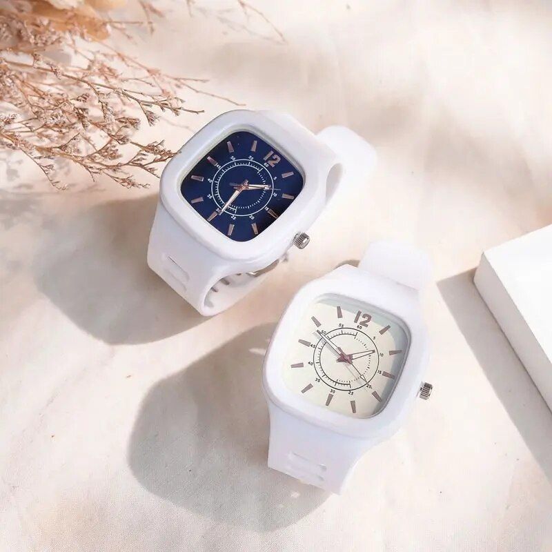 Korean Style Quartz Square Wristwatch - Image 5