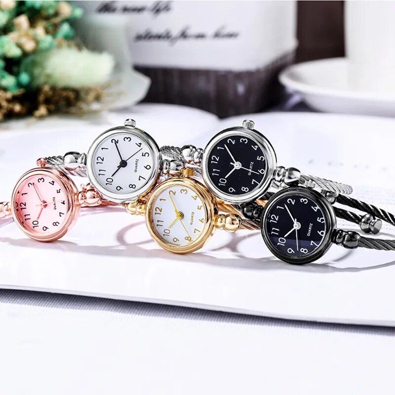 Elegant Gold Bangle Quartz Watch for Women - Image 3