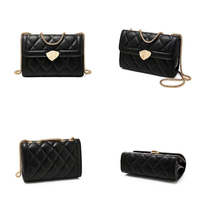 PU Leather Diamond Lattice Crossbody Bag - Image 3