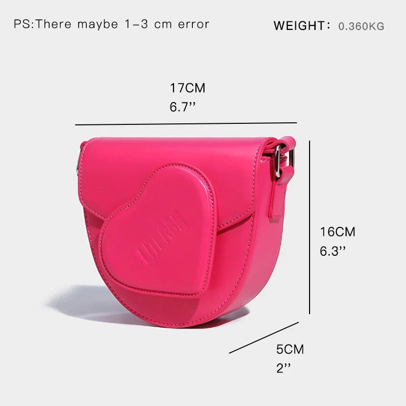 Chic Heart Saddle Crossbody Bag - Image 8