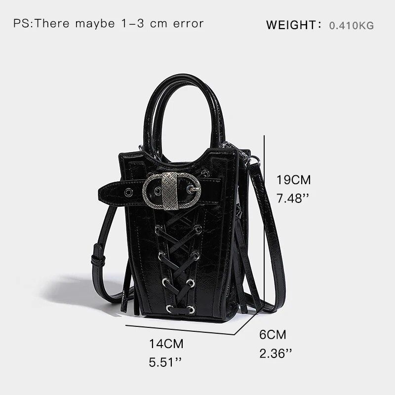 Vintage Black Top Handle Cross Body Bag - Image 6