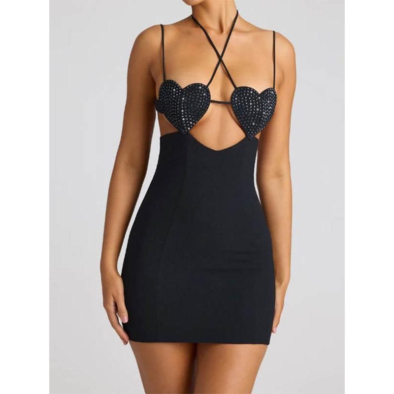 Sequin Heart Sling Backless Mini Dress - Image 3