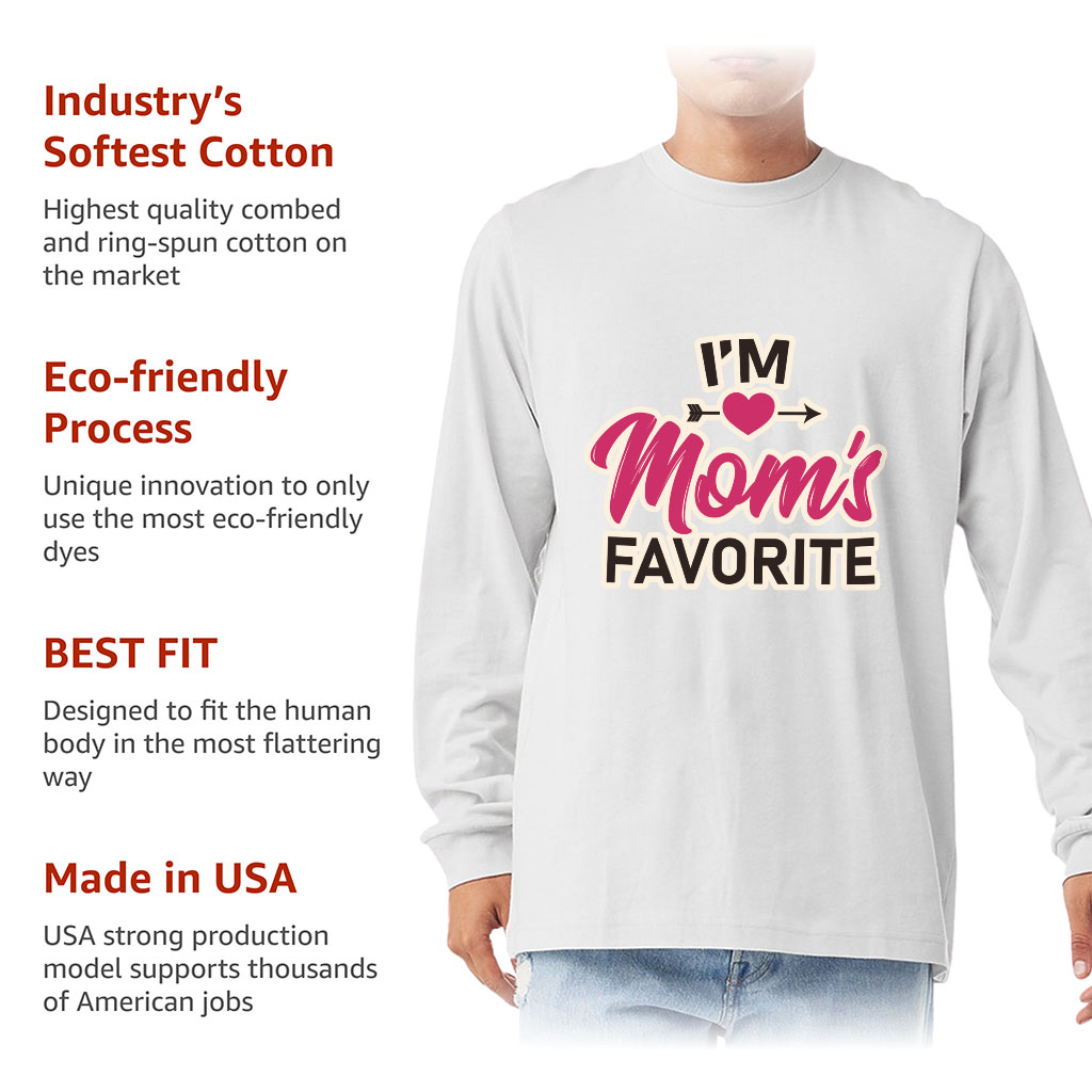 I'm Mom's Favorite Long Sleeve T-Shirt - Cute T-Shirt - Graphic Long Sleeve Tee - Image 6