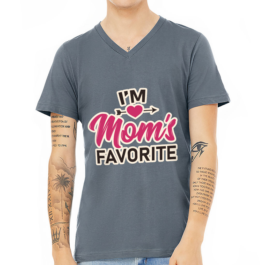 I'm Mom's Favorite V-Neck T-Shirt - Cute T-Shirt - Graphic V-Neck Tee