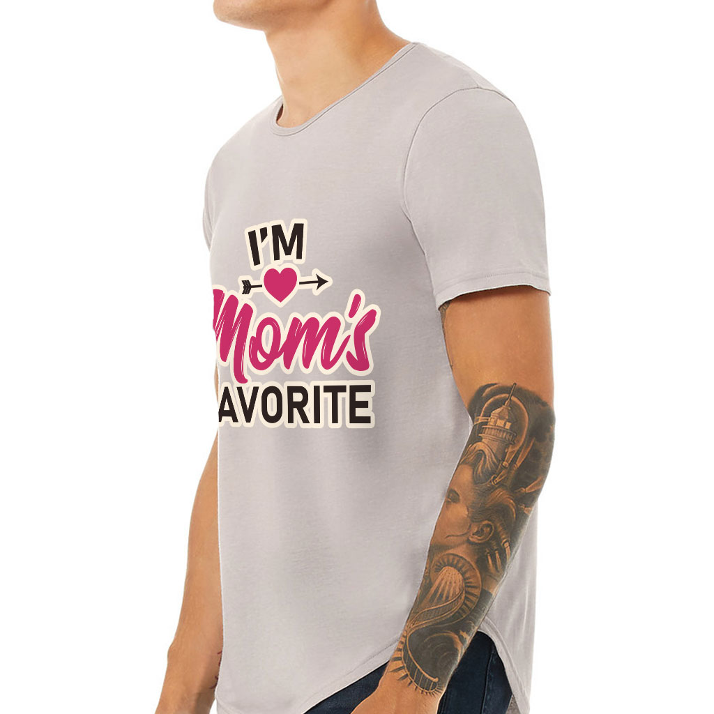 I'm Mom's Favorite Curved Hem T-Shirt - Cute T-Shirt - Graphic Curved Hem Tee - Image 3