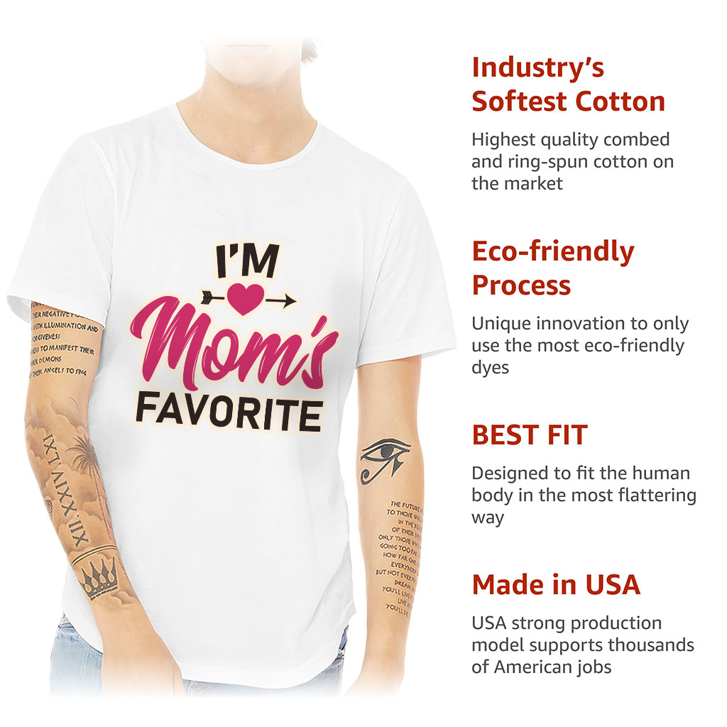 I'm Mom's Favorite Curved Hem T-Shirt - Cute T-Shirt - Graphic Curved Hem Tee - Image 6