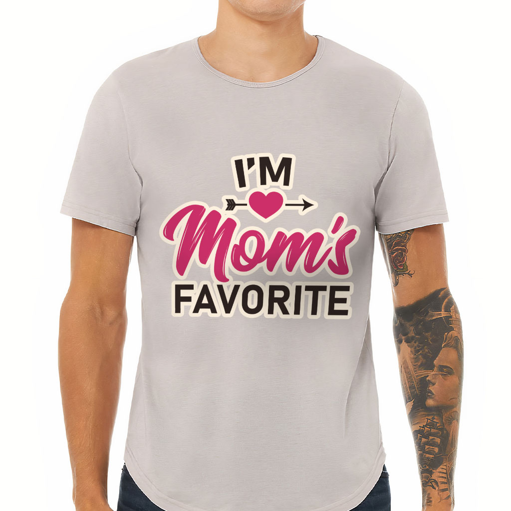 I'm Mom's Favorite Curved Hem T-Shirt - Cute T-Shirt - Graphic Curved Hem Tee - Image 2