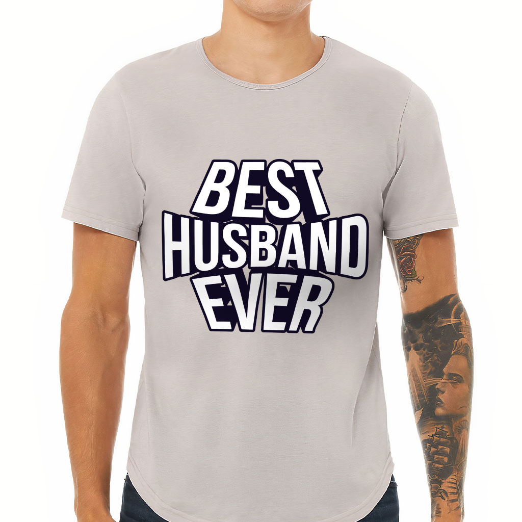 Best Husband Ever Curved Hem T-Shirt - Best Design T-Shirt - Cool Curved Hem Tee - Image 2