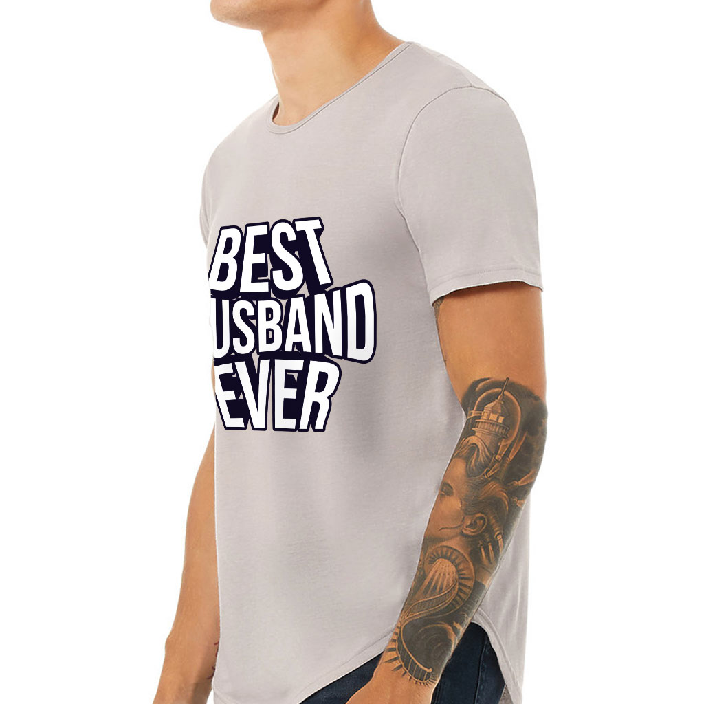 Best Husband Ever Curved Hem T-Shirt - Best Design T-Shirt - Cool Curved Hem Tee - Image 3