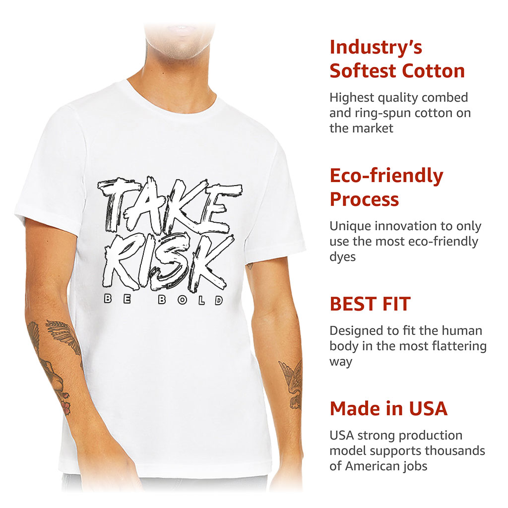 Take Risk Short Sleeve T-Shirt - Funny T-Shirt - Themed Short Sleeve Tee - Image 6