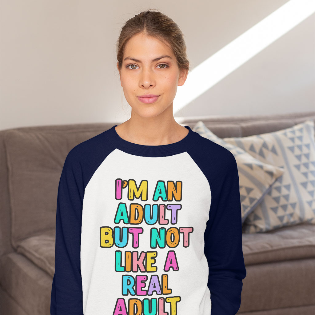 I'm an Adult Baseball T-Shirt - Colorful T-Shirt - Printed Baseball Tee - Image 4