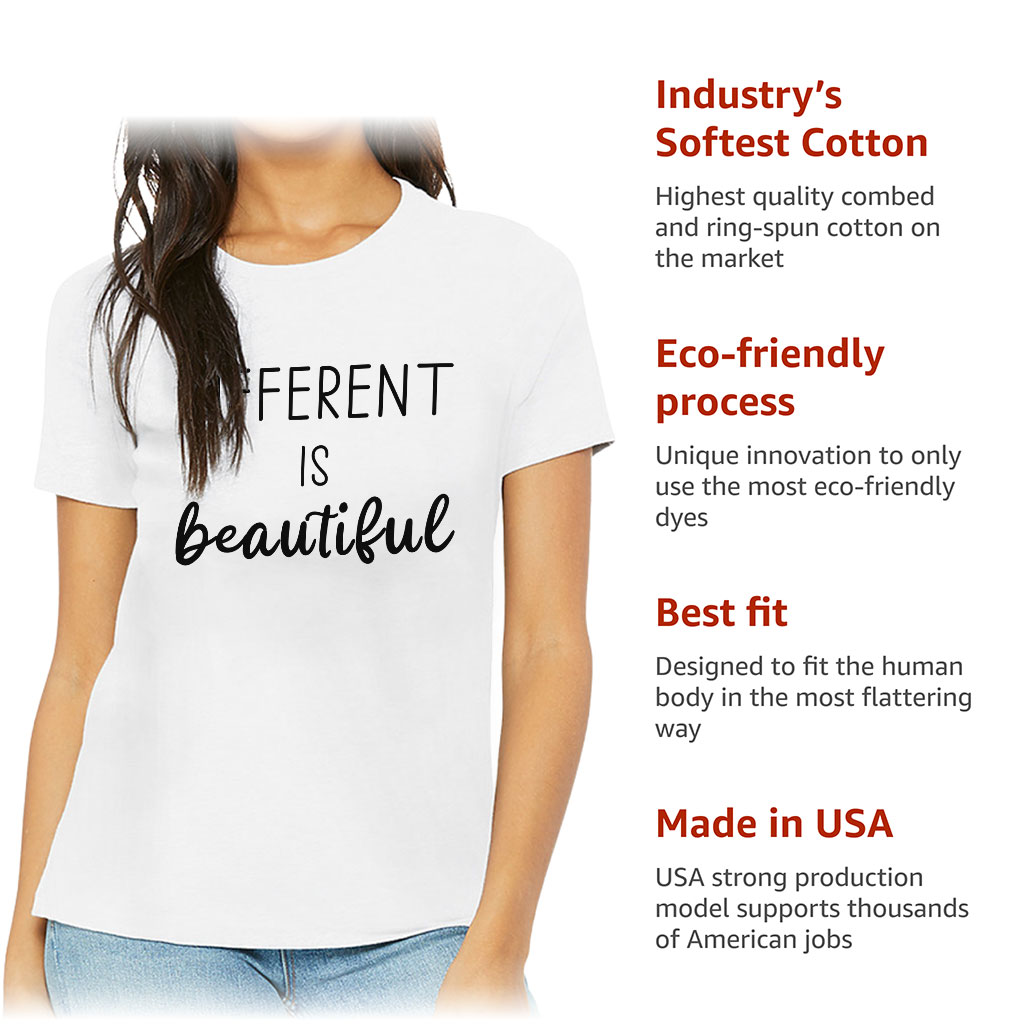 Different Is Beautiful Women's T-Shirt - Cute Design T-Shirt - Graphic Relaxed Tee - Image 6