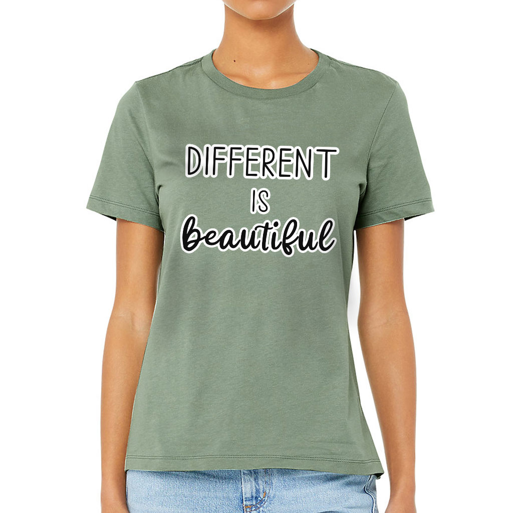 Different Is Beautiful Women's T-Shirt - Cute Design T-Shirt - Graphic Relaxed Tee