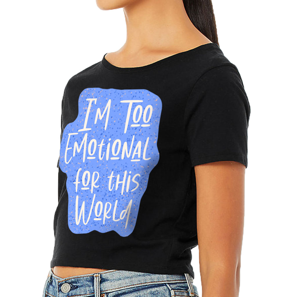 Cool Design Women's Cropped T-Shirt - Quotes Crop Top - Graphic Cropped Tee - Image 3