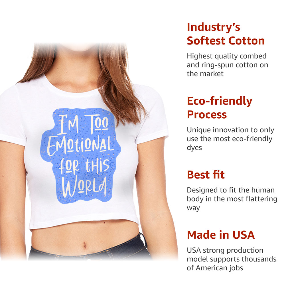 Cool Design Women's Cropped T-Shirt - Quotes Crop Top - Graphic Cropped Tee - Image 6