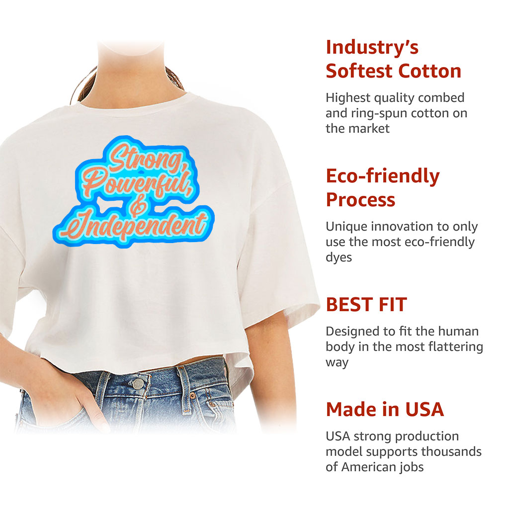 Feminist Women's Crop Tee Shirt - Best Print Cropped T-Shirt - Printed Crop Top - Image 6