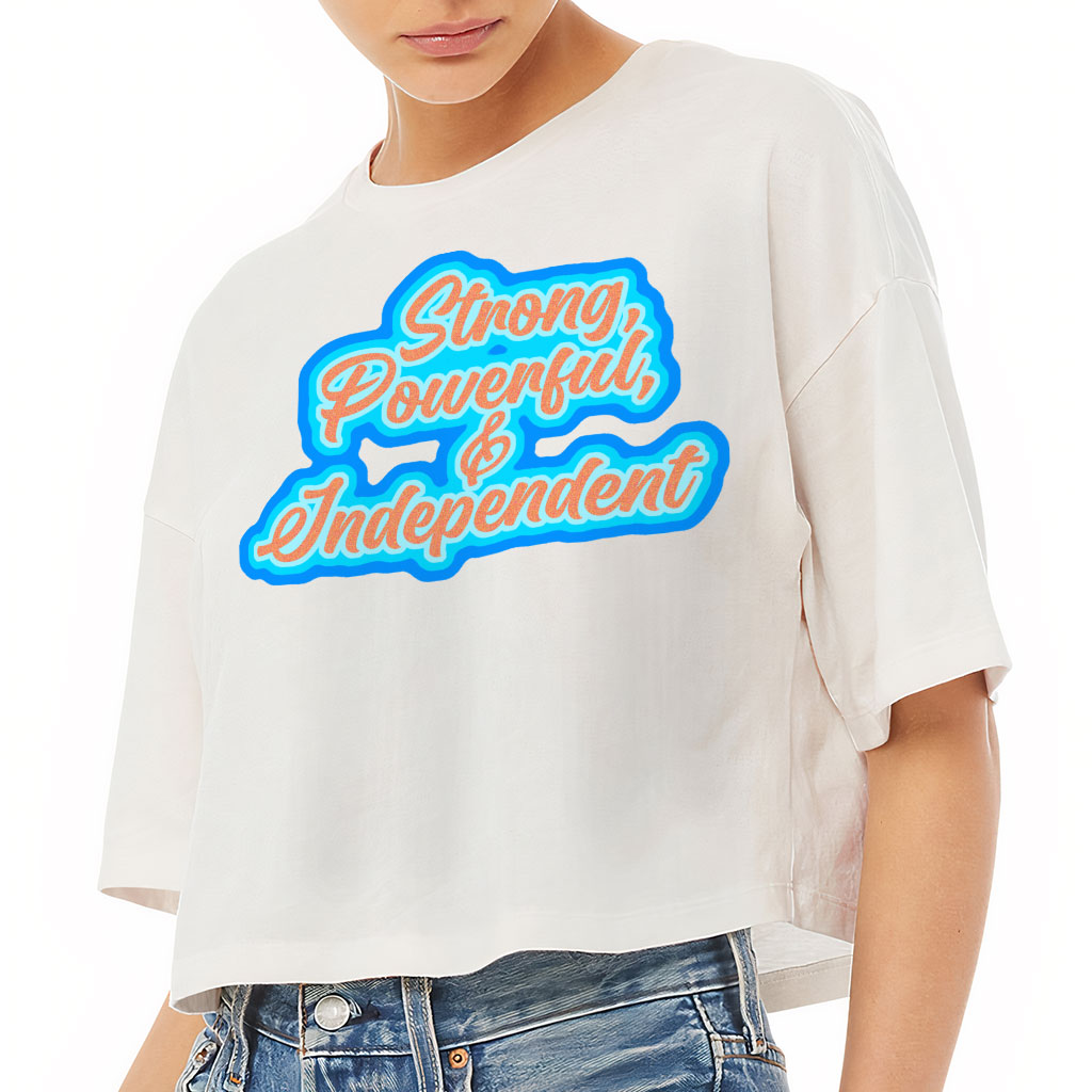 Feminist Women's Crop Tee Shirt - Best Print Cropped T-Shirt - Printed Crop Top - Image 3