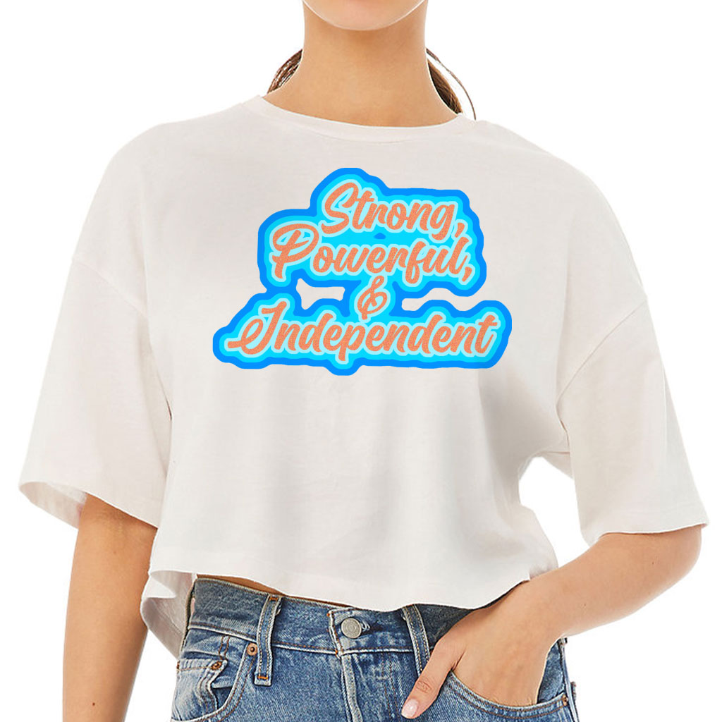 Feminist Women's Crop Tee Shirt - Best Print Cropped T-Shirt - Printed Crop Top - Image 2