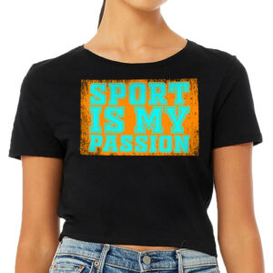 Sport Design Women's Cropped T-Shirt - Cool Crop Top - Printed Cropped Tee