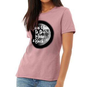 Love You to the Moon and Back Women's T-Shirt - Moon Graphic T-Shirt - Cool Trendy Relaxed Tee