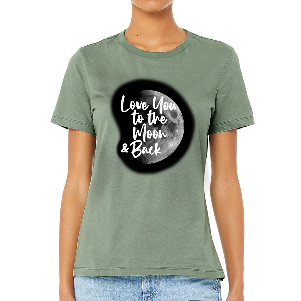 Love You to the Moon and Back Women's T-Shirt - Moon Graphic T-Shirt - Cool Trendy Relaxed Tee - Image 2