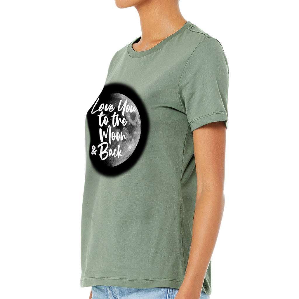 Love You to the Moon and Back Women's T-Shirt - Moon Graphic T-Shirt - Cool Trendy Relaxed Tee - Image 3