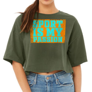 Sport Design Women's Crop Tee Shirt - Cool Cropped T-Shirt - Printed Crop Top