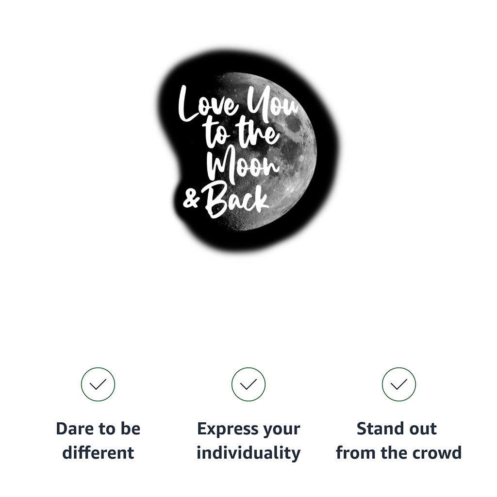 Love You to the Moon and Back Women's Long Sleeve T-Shirt - Moon Graphic Long Sleeve Tee - Cool Trendy T-Shirt - Image 7