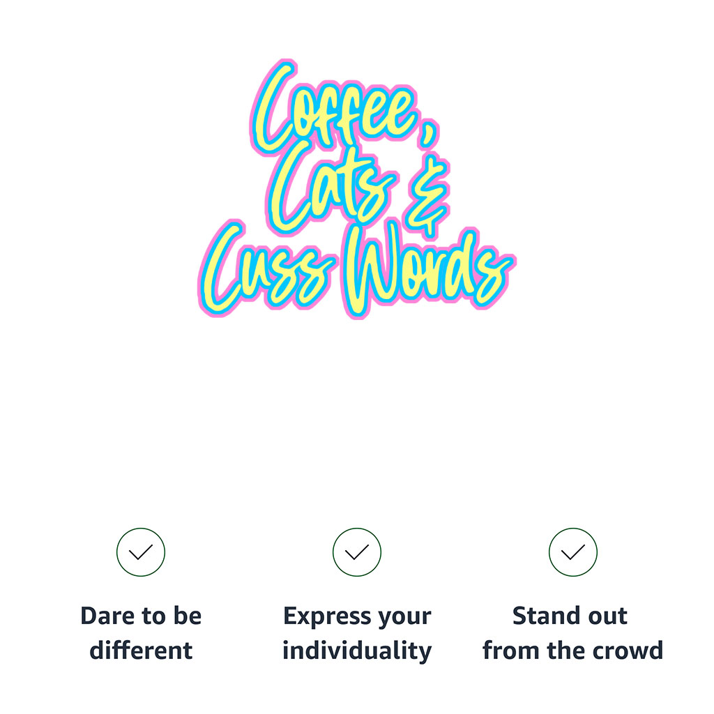 Cats Coffee Cuss Words Women's Cropped T-Shirt - Funny Crop Top - Trendy Cropped Tee - Image 7