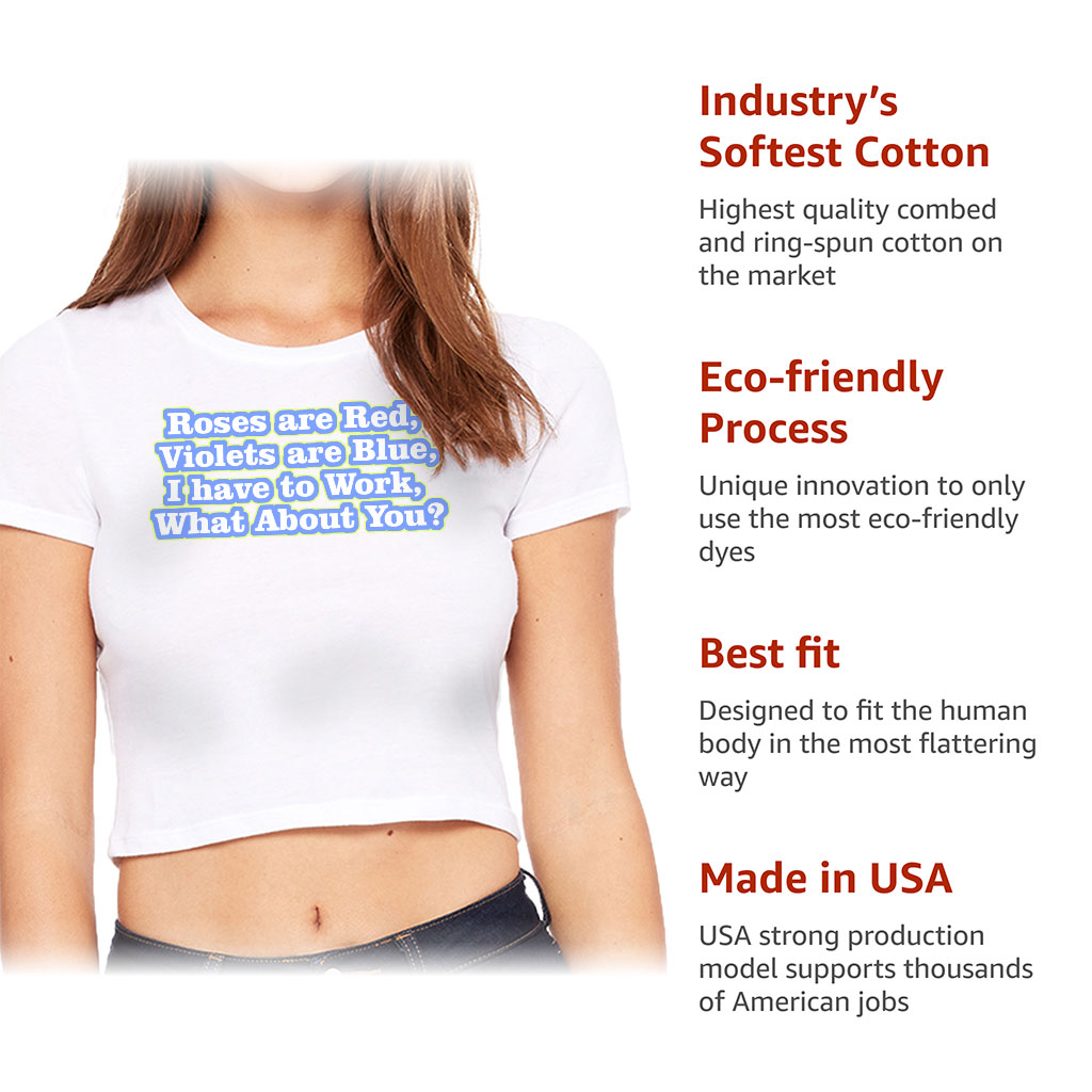 Roses are Red Women's Cropped T-Shirt - Funny Design Crop Top - Themed Cropped Tee - Image 6