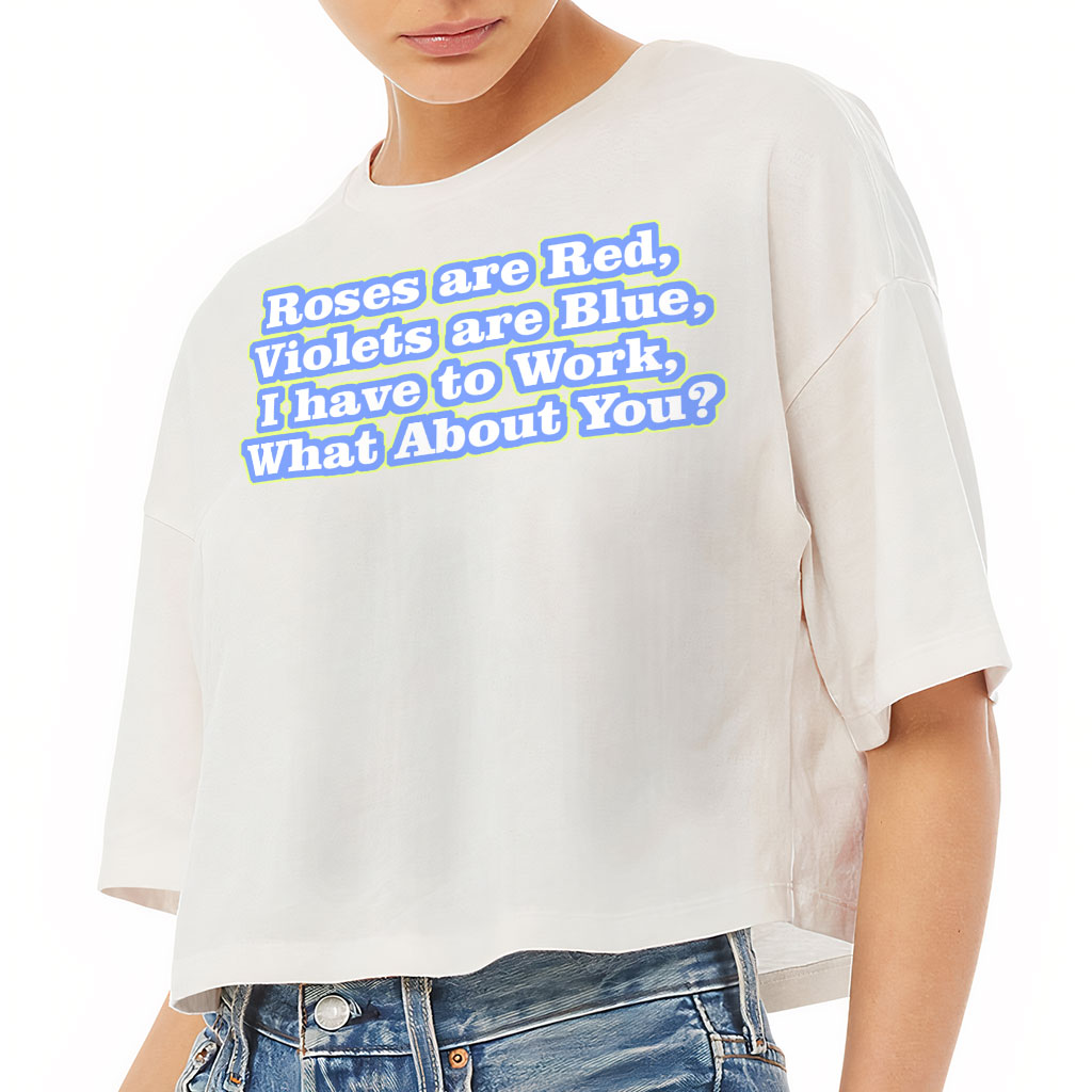 Roses are Red Women's Crop Tee Shirt - Funny Design Cropped T-Shirt - Themed Crop Top - Image 3