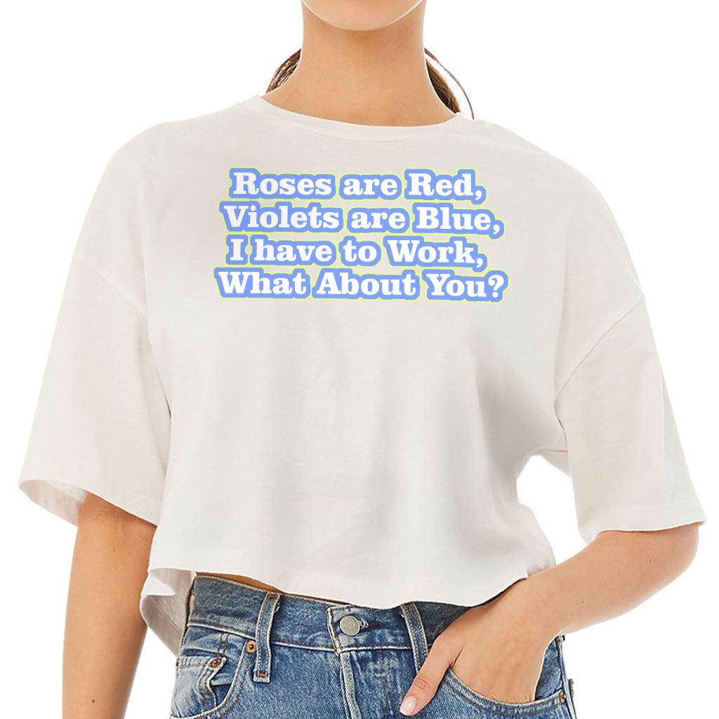 Roses are Red Women's Crop Tee Shirt - Funny Design Cropped T-Shirt - Themed Crop Top - Image 2