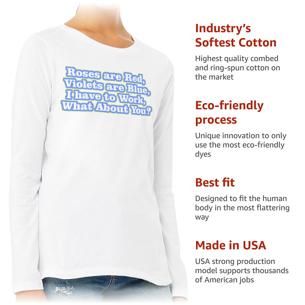 Roses are Red Women's Long Sleeve T-Shirt - Funny Design Long Sleeve Tee - Themed T-Shirt - Image 6