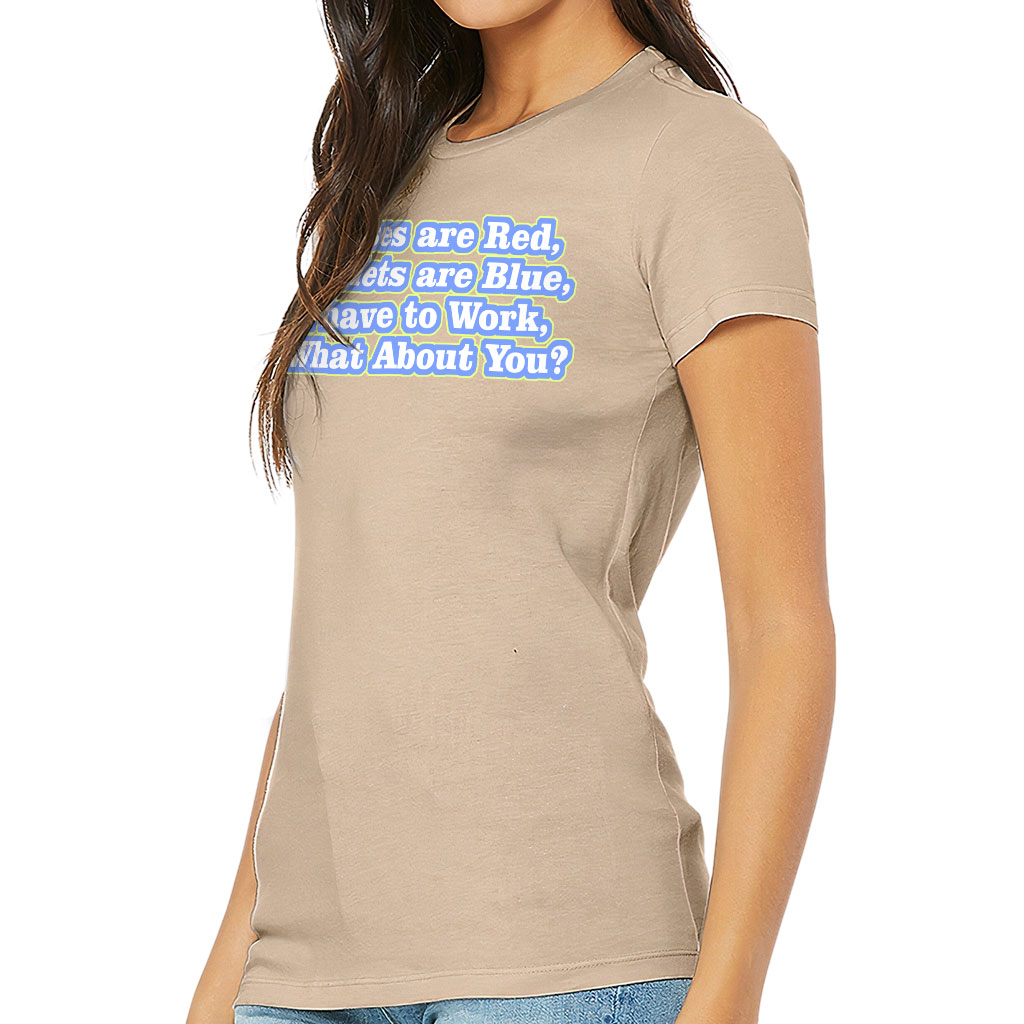 Roses are Red Slim Fit T-Shirt - Funny Design Women's T-Shirt - Themed Slim Fit Tee - Image 3