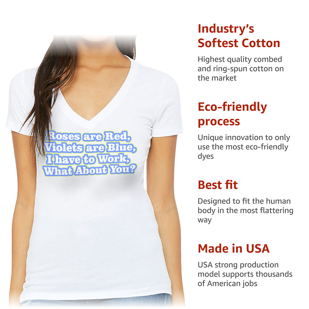 Roses are Red Women's V-Neck T-Shirt - Funny Design V-Neck Tee - Themed T-Shirt - Image 6