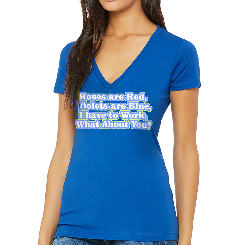 Roses are Red Women's V-Neck T-Shirt - Funny Design V-Neck Tee - Themed T-Shirt - Image 3